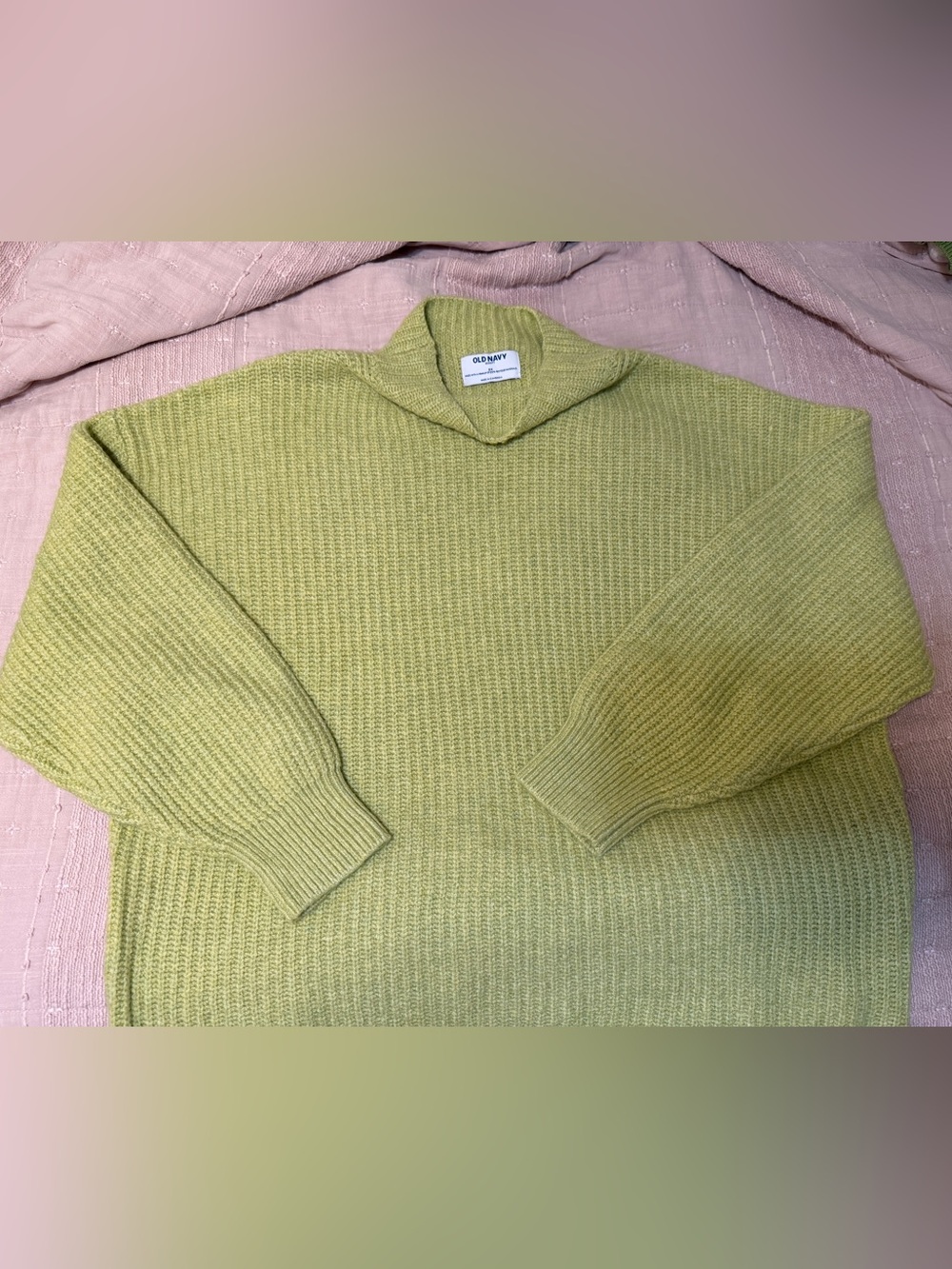 Old Navy Green Shawl Collar Knit Sweater